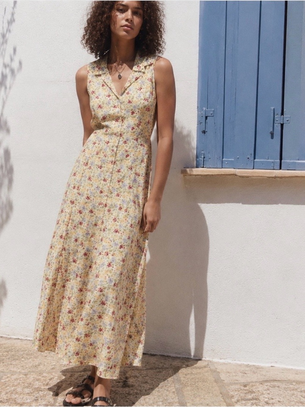 Dress Barn Floral Rayon Maxi Dress Size 14 Cottagecore Boho Lace Up Back